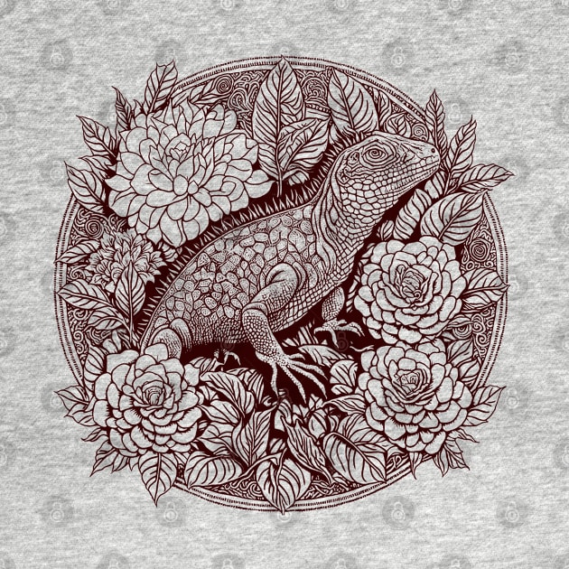 The Iguana's Monochrome Charm by Deniz Digital Ink